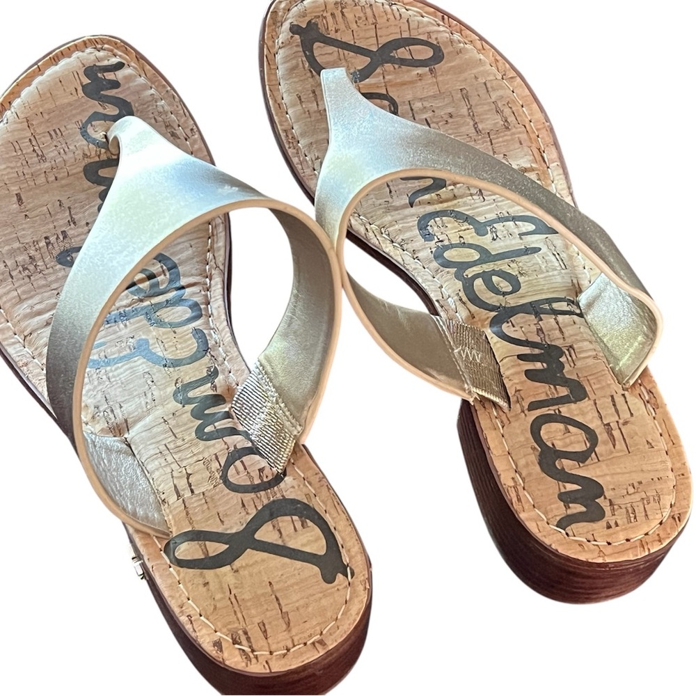 Sam Edelman Gold Sandals with Metallic Accents - Picture 2 of 7